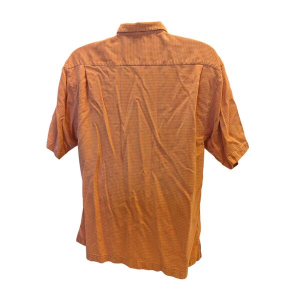 Tommy Bahama Silk Shirt Mens Large Orange Check Short Sleeve Button Beach Resort - Picture 10 of 13